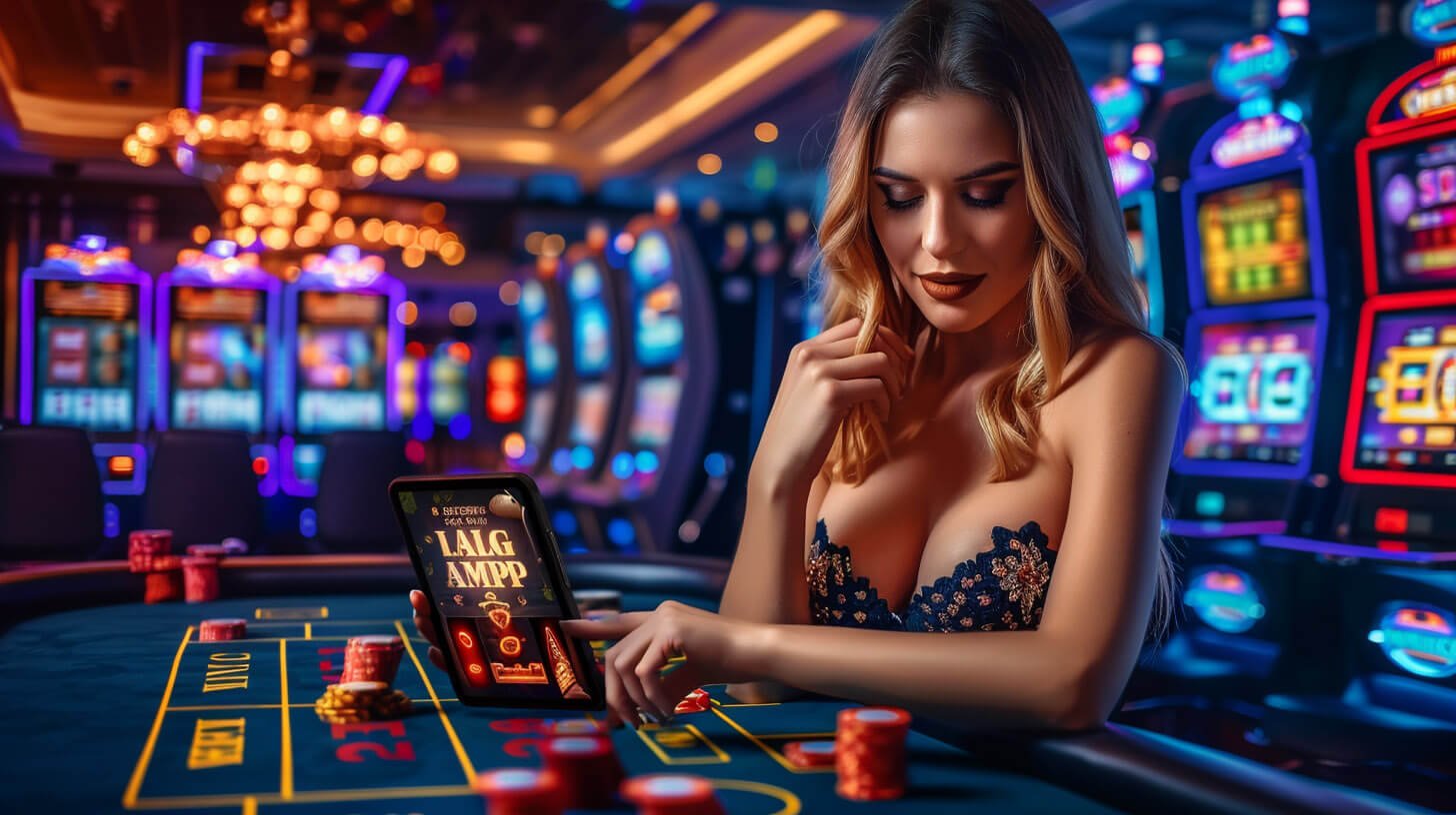 Tampilan meja kasino langsung mandiri888 dengan dealer profesional siaran video real-time